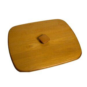 Longaberger Rectangular Wood Lid Square Knob Classic Maple Hardwood Basket Cover